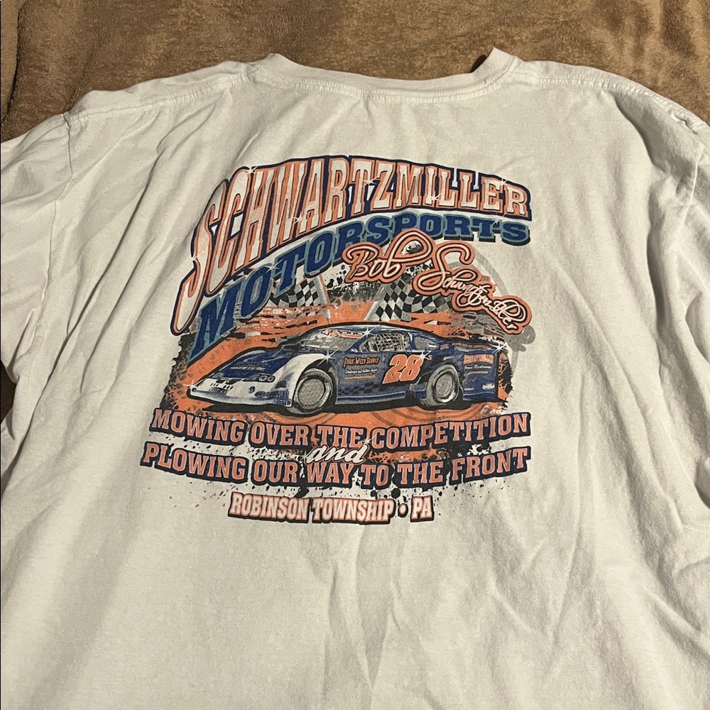 Vintage thrifted White Motorsports Graphic T-Shirt